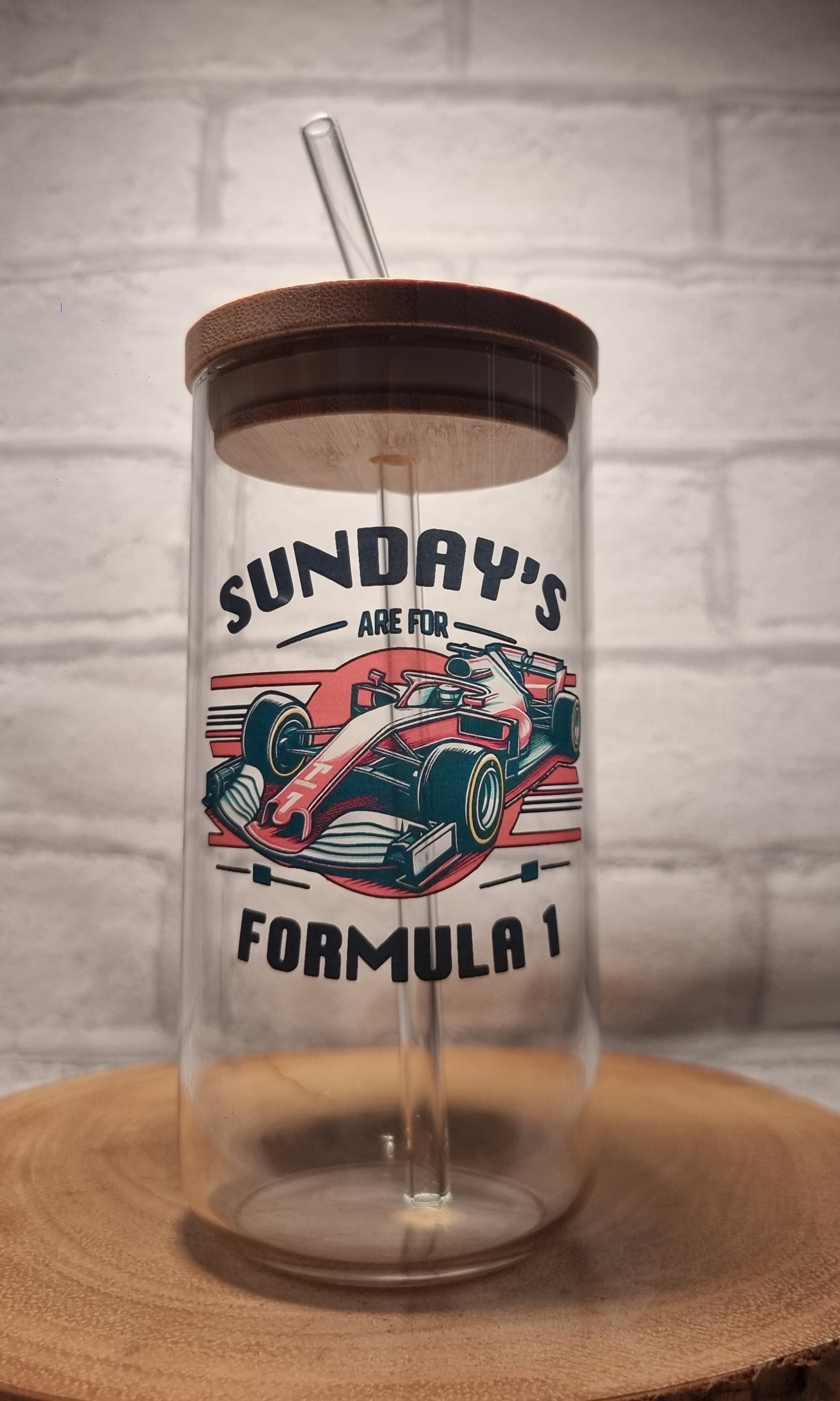 Formula 1 Pint Beer Glass, Sundays Are For Formula One, Option To Personalise, Can Glass, F1, Racing, Gift Idea for Him, Her, Dad, Boyfriend