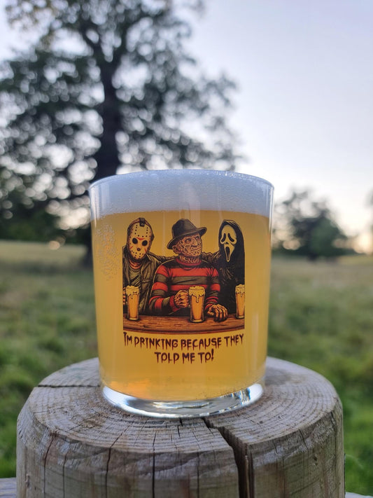 Slash & Sip: Jason, Freddy, and Ghostface Bar Buds Beer Glass