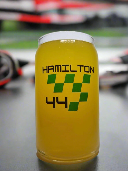 Hamilton F1 Racing Beer Glass - Custom Printed Glassware