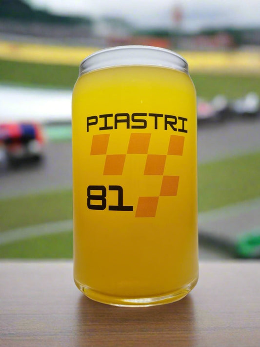 Piastri F1 Racing Beer Glass - Custom Printed Glassware