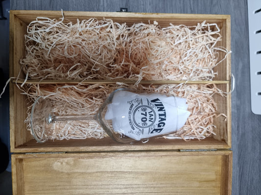 Vintage Stemmed Personalised Wine Glass In Presentation Box, Aged to Perfection, Best Gift Ideas, 18th 21st 30th 40th 50th 60th Birthday
