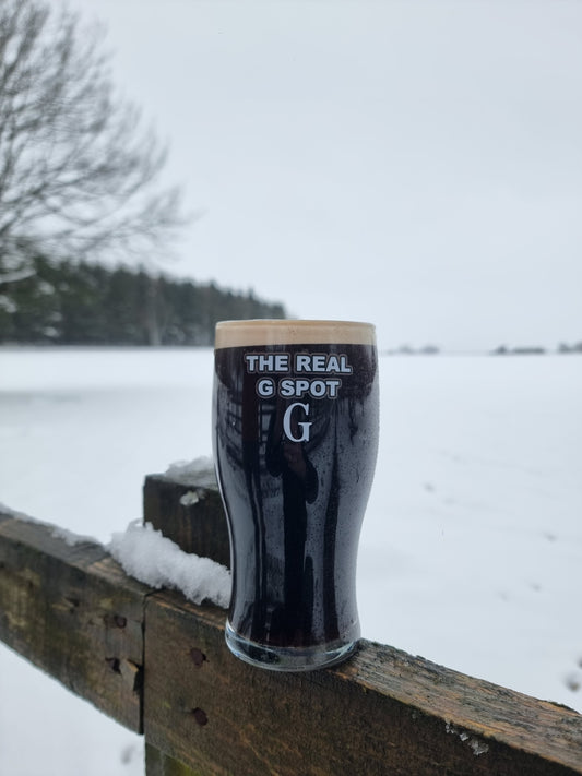 The Real G Spot Personalised Funny Guinness Glass - Split the G