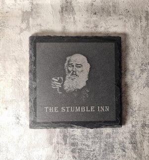 Personalised Upload Your Own Logo Slate Coasters - Custom Coaster - Gift For Him or Her - Home Bar -  Housewarming Gift - Birthday, Anniversary Gift