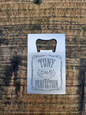 Personalised Bottle Opener, Birthday Bar Blade, Custom Engraved Birthday Beer Bottle Opener, 18th, 21st, 30th, 40th, 50th Birthday Gift First Glass Designs