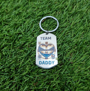 Personalised Rugby Keyring For Daddy | Keychain For Daddy | Small Gift For Daddy | Laser Engraved | Fathers Day or Birthday Gift | Christmas Stocking Filler