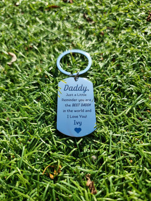 Personalised Keyring for Daddy, Keychain For Dad | Small Gift For Dad | Add a Name And Message | Fathers Day or Birthday Gift