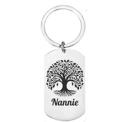Personalised Engraved Tree of Life Keyring – A Meaningful Gift for Mum