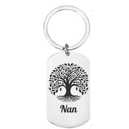 Personalised Engraved Tree of Life Keyring – A Meaningful Gift for Mum