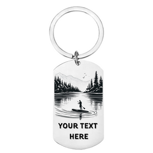 Personalised paddle boarder SUP design with custom name and text.