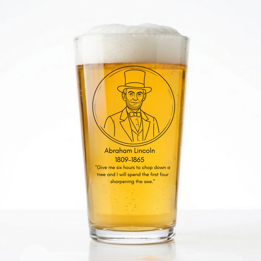 Abraham Lincoln Pint Glass | Icons of History Beer Glass Gift