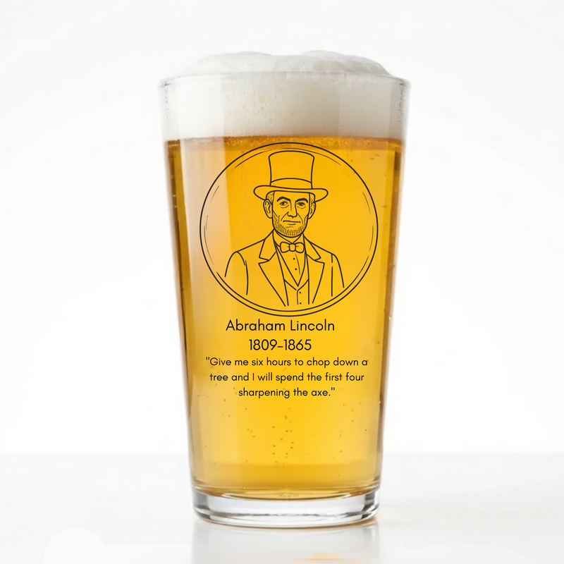 Abraham Lincoln Pint Glass | Icons of History Beer Glass Gift