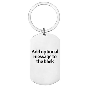 Stainless steel keyring with bearded dragon design and personalised engraving