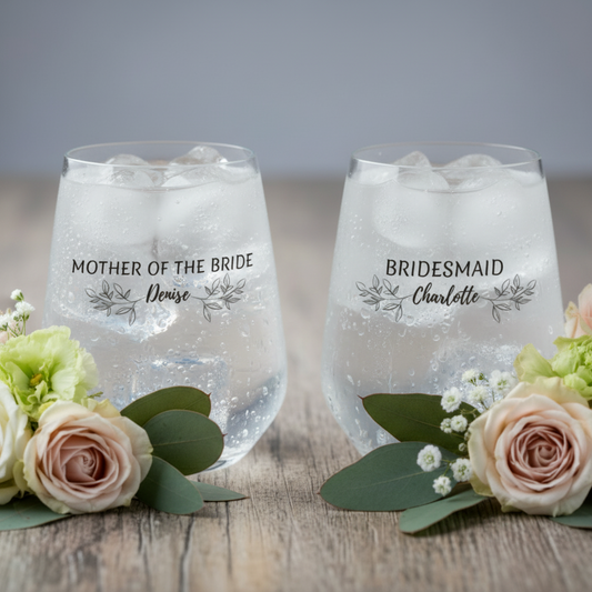 Bridal Party Personalised Wedding Couples Champagne Toasting Glassware - Bride, Bridesmaid, Maid Of Honour, Mother Of The Bride, Custom Classy Wedding Favour Glassware Gift