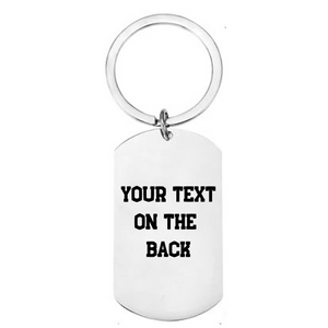 Personalised Cricket Stainless Steel Keychain – Custom Engraved Dog Tag Keyring – Add Your Own Text