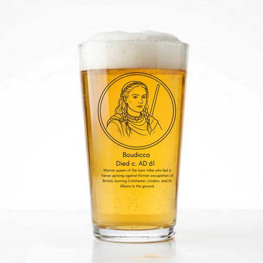 Boudicca Pint Glass | Icons of History Beer Glass Gift 