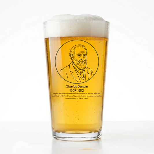 Charles Darwin Pint Glass | Icons of History Beer Glass Gift