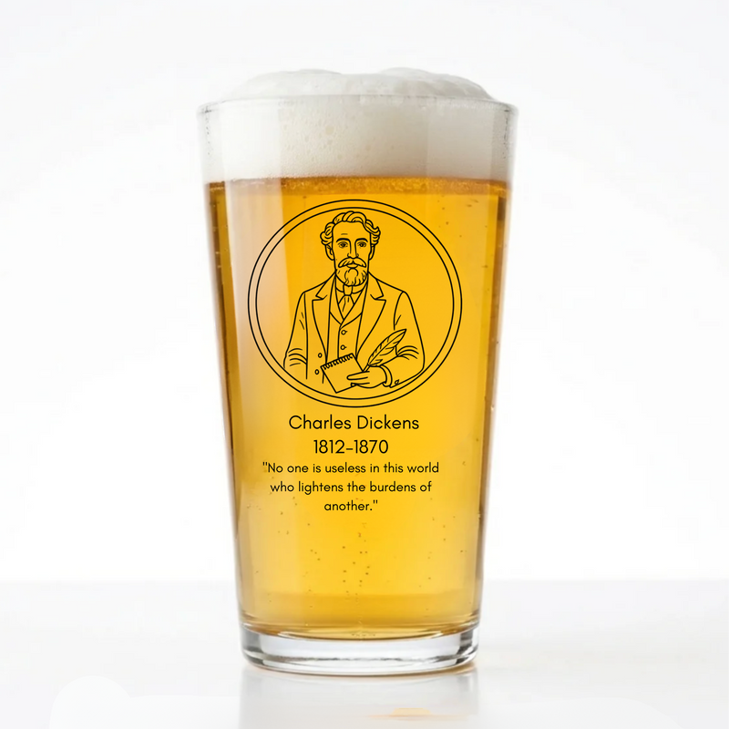 Charles Dickens Pint Glass | Icons of History Beer Glass Gift