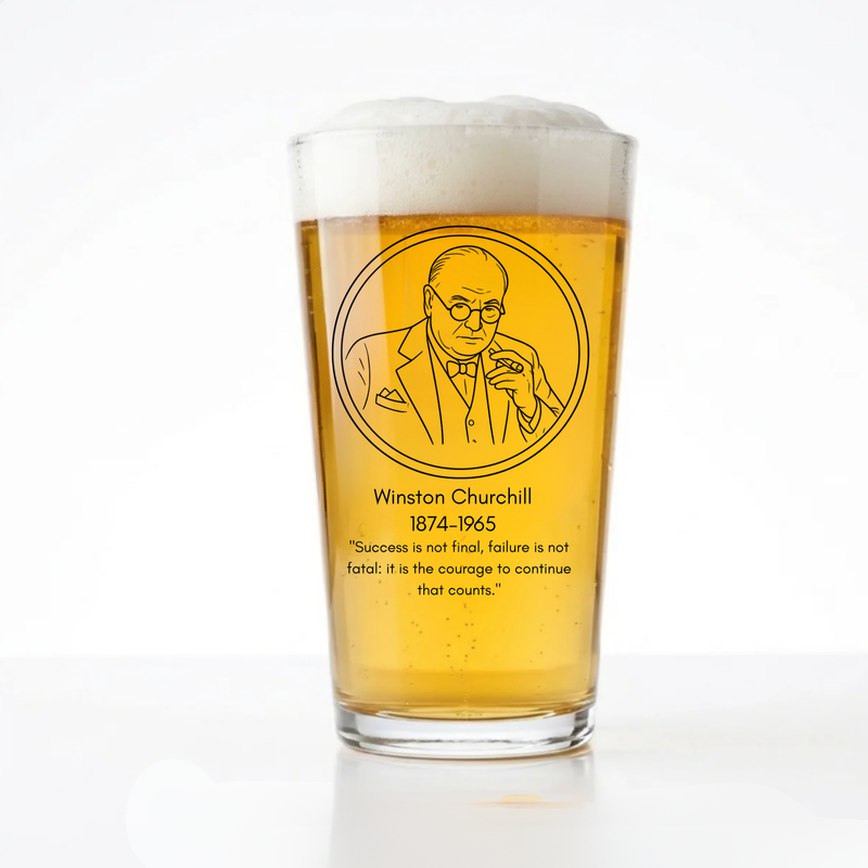 Winston Churchill Pint Glass | Icons of History Beer Glass Gift