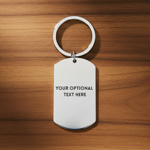 Great Beard Greater Dad personalised stainless steel dog tag keyring and custom engraving space on reverse, ideal Father's Day gift for bearded dads