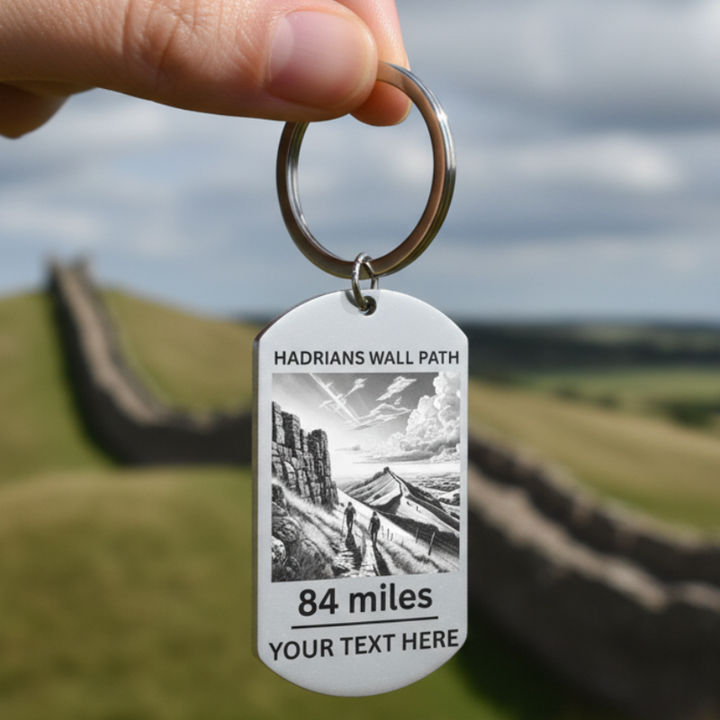I Walked Hadrian’s Wall Keyring – UK Heritage Souvenir Gift, Hiker & Explorer Keepsake, Historic Travel Keychain