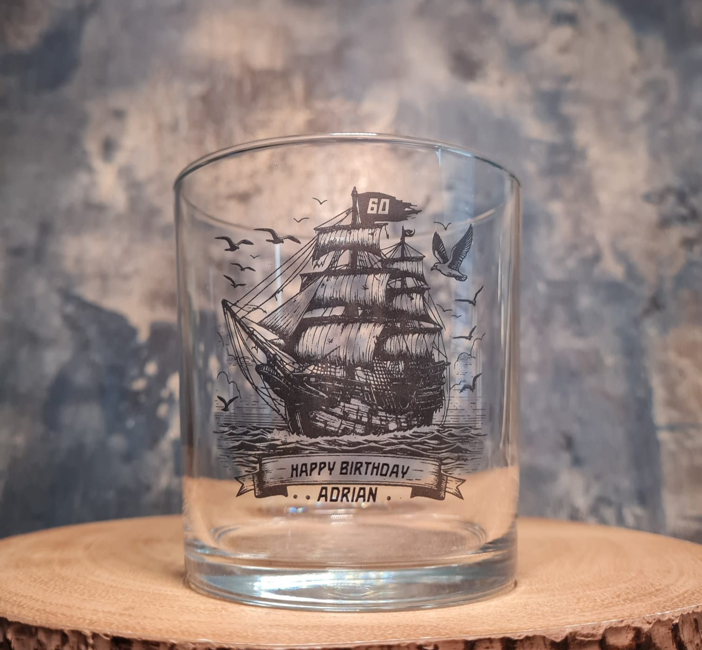 Rum Glassware, Personalised Rum Glass, 18th 21st 30th 40th 50th 60th Birthday, Boy, Men, Gift, Husband, Add Your Name, Engraved Coaster