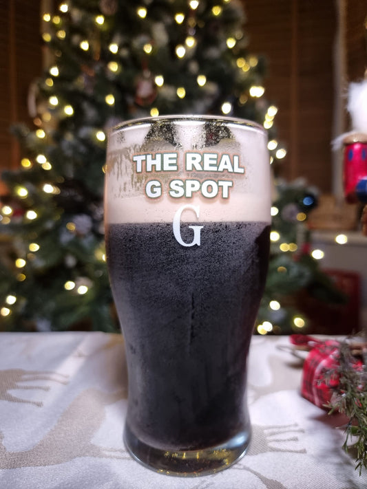 The Real G Spot Personalised Funny Guinness Glass - Split the G