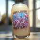 LIVE LAUGH LOVE ❌ Live Laugh Beer Bath Skeleton Beer Glass – Funny Gothic Bath Lover Gift