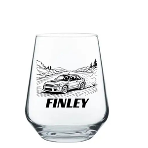 Personalised Rally Car Glass | Custom Printed Motorsport Gift UK First Glass Designs