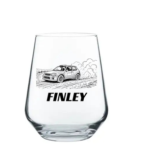 Personalised Rally Car Glass | Custom Printed Motorsport Gift UK First Glass Designs