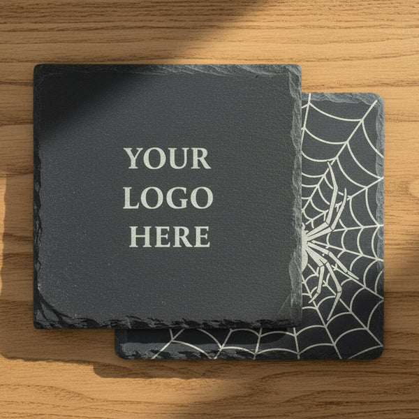 Custom Logo Slate Coaster | Laser Engraved Business Gift