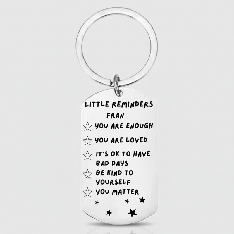 Personalised Affirmation Keyring - Custom Name Gift" or "Custom Affirmation Keyring with Name - Motivational Gift" First Glass Designs