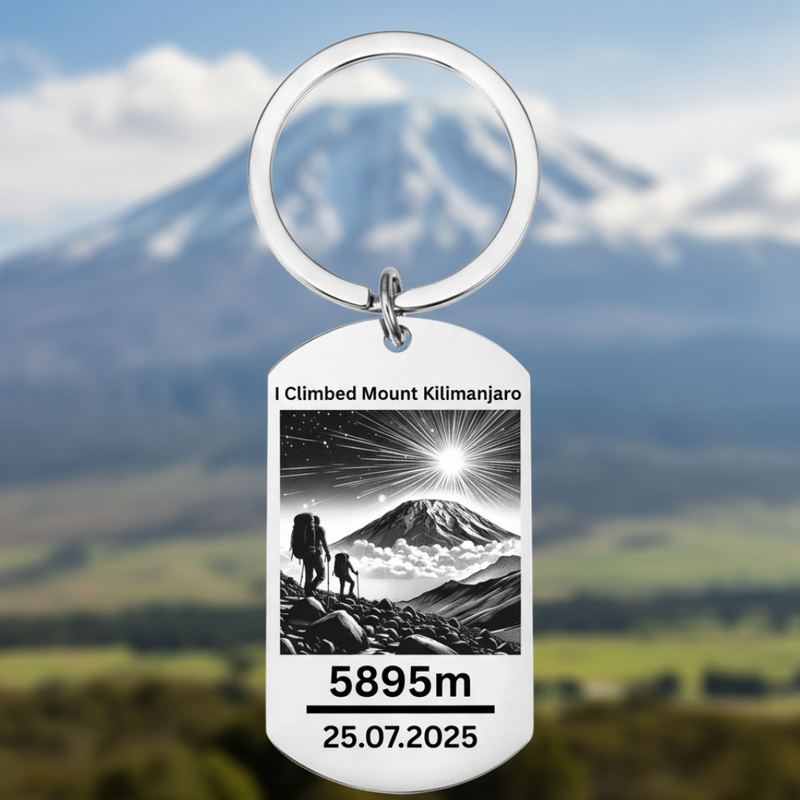 I Climbed Mount Kilimanjaro Keyring – Adventure Travel Souvenir Gift, Mountain Climber Keepsake, Travel Achievement Keychain