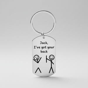 Personalised Funny Friendship Keyring | I've Got Your Back First Glass Designs