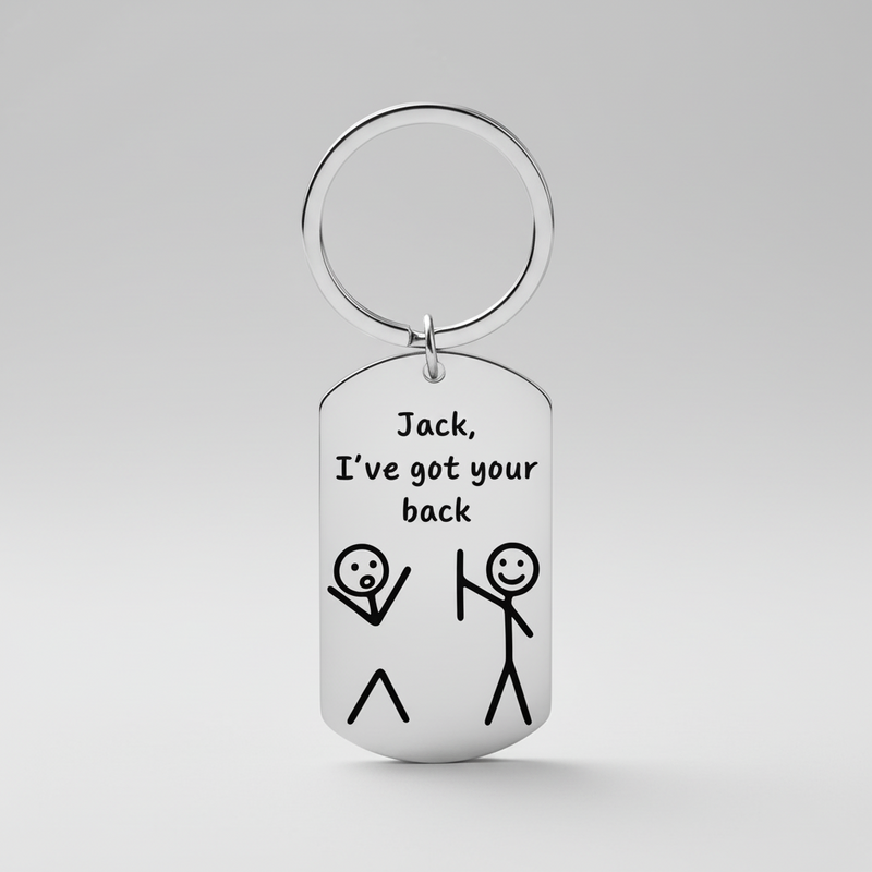 Personalised Funny Friendship Keyring | I've Got Your Back First Glass Designs