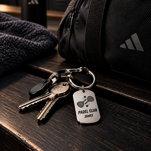 Personalised Padel Keyring | Laser Engraved Gift First Glass Designs