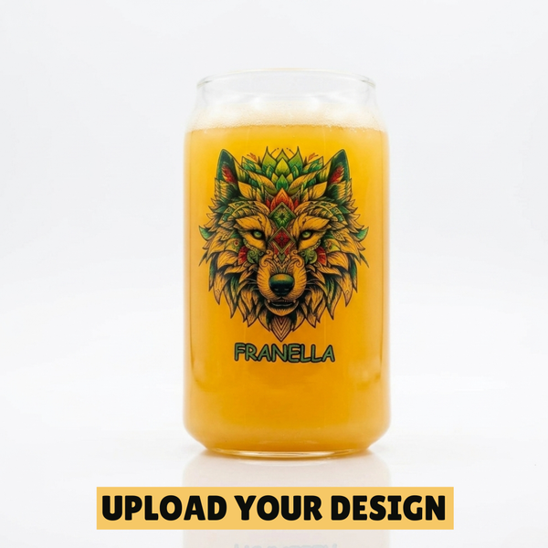 Personalised Beer Can Glass | Upload Your Own Design 475ml Custom Gift