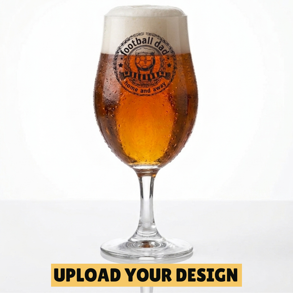 Personalised 1-Pint Chalice Glass — Upload Your Own Design
