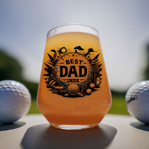 Personalised Best Dad / Grandad By Par Golf Beer Glass - Perfect Fathers Day / Grandad Gift for a Golfer