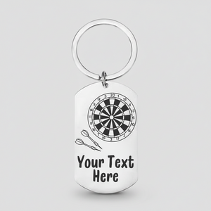 Personalised Darts Keyring | Laser Engraved Gift for Players First Glass Designs