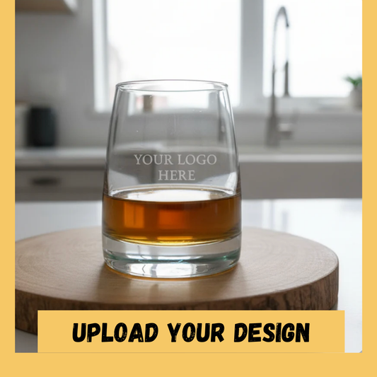 Personalised Whiskey Tumbler with Green Base – Custom Printed Glass