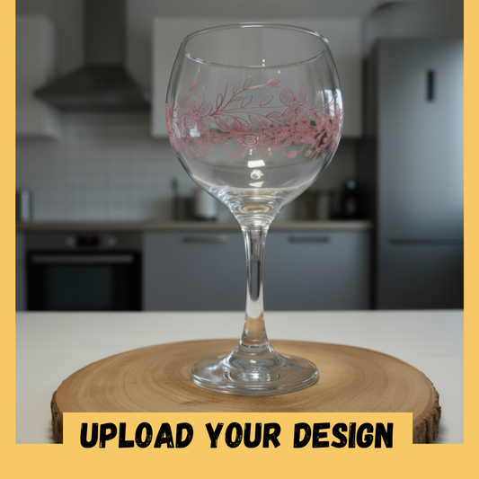 Personalised balloon gin glass custom printed or engraved with name – large gin and tonic glass gift
