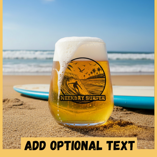 Personalised Surfing Gift-Themed Ink Printed Glass – Custom Name or Message