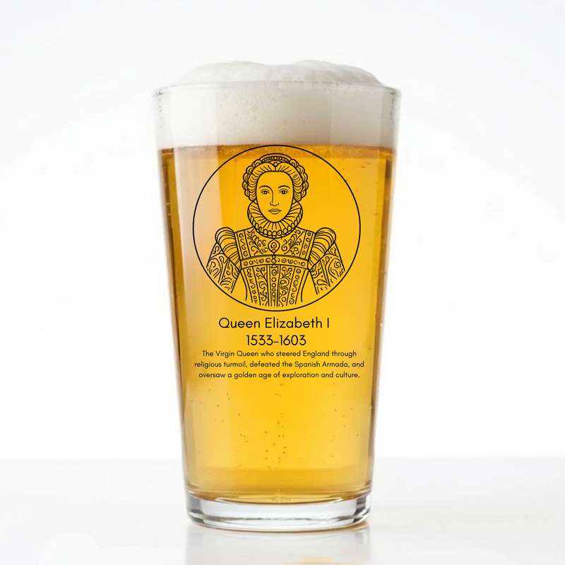 Queen Elizabeth I Pint Glass | Icons of History Beer Glass Gift