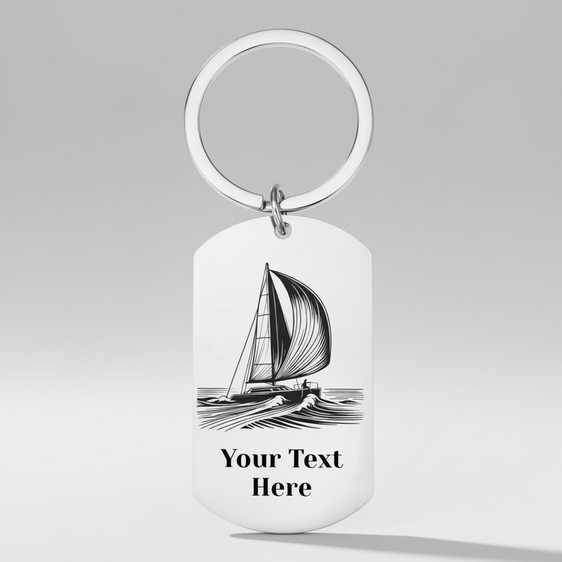 Personalised Catamaran Sailor Gift | Sailing Catamaran Design | Custom Name & Message First Glass Designs