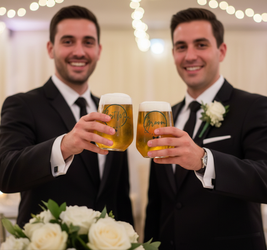 Custom Role Wedding Beer Glass – Best Man, Groomsman, Father Gift