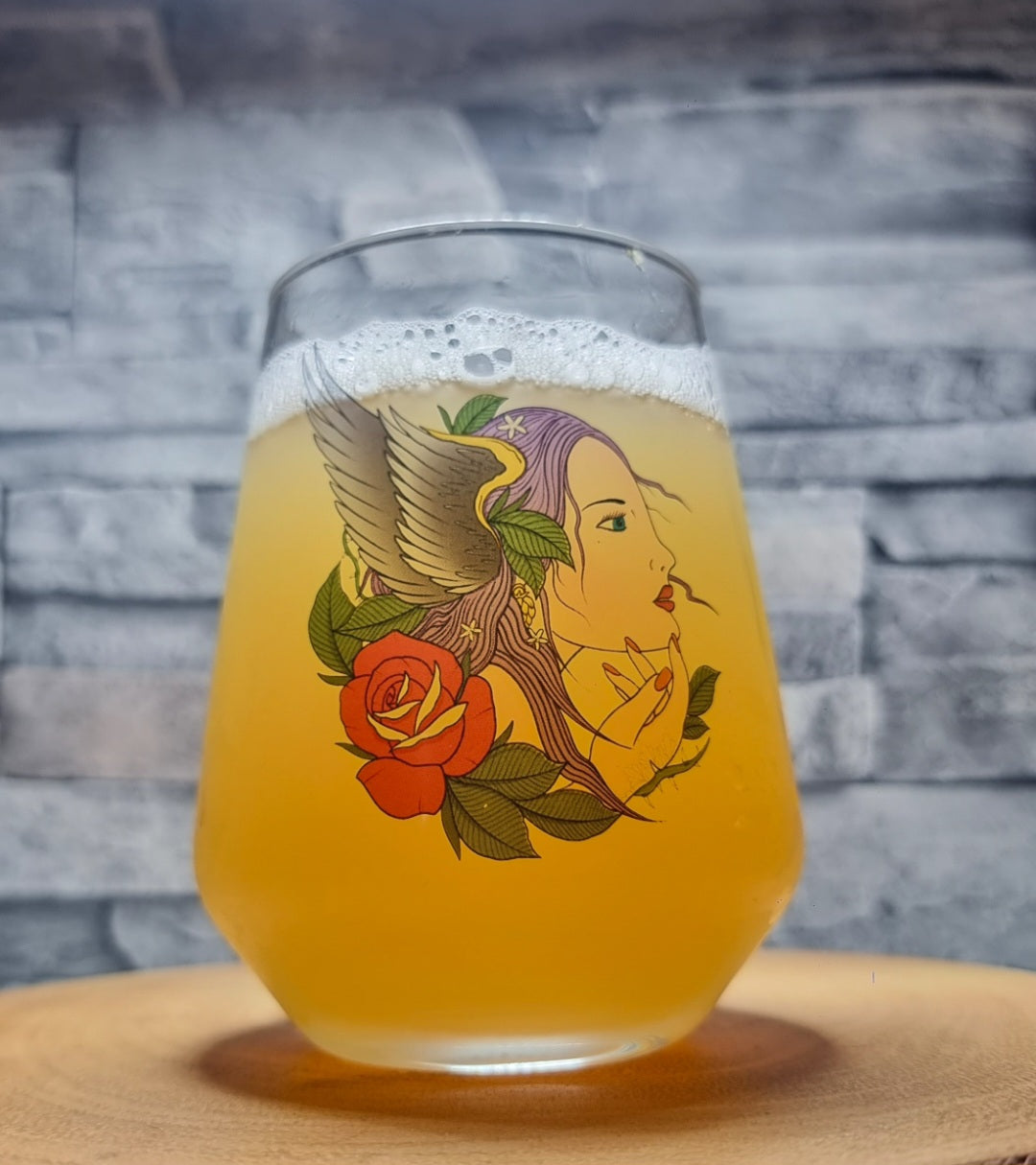 Allegra Glass with Gypsy Girl Print - Premium Quality Glassware for Elegant Occasions