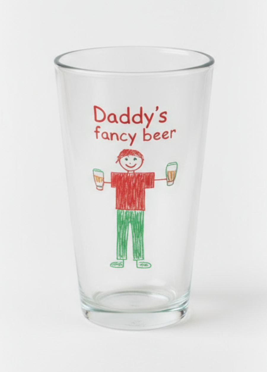 Children's Drawing Glass | Unique Gift From The Kids, Draw your own Gift, Gift Idea For Mum, Dad, Grandparents, Auntie, Uncle, Personalised Gift