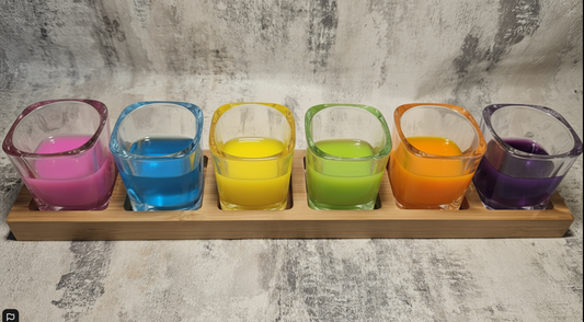 Personalised Wooden Shot Paddle with 6 Shot Glasses (Square) – Custom Engraved Wooden Shot Board Gift Set for Parties, Birthdays and Special Occassions