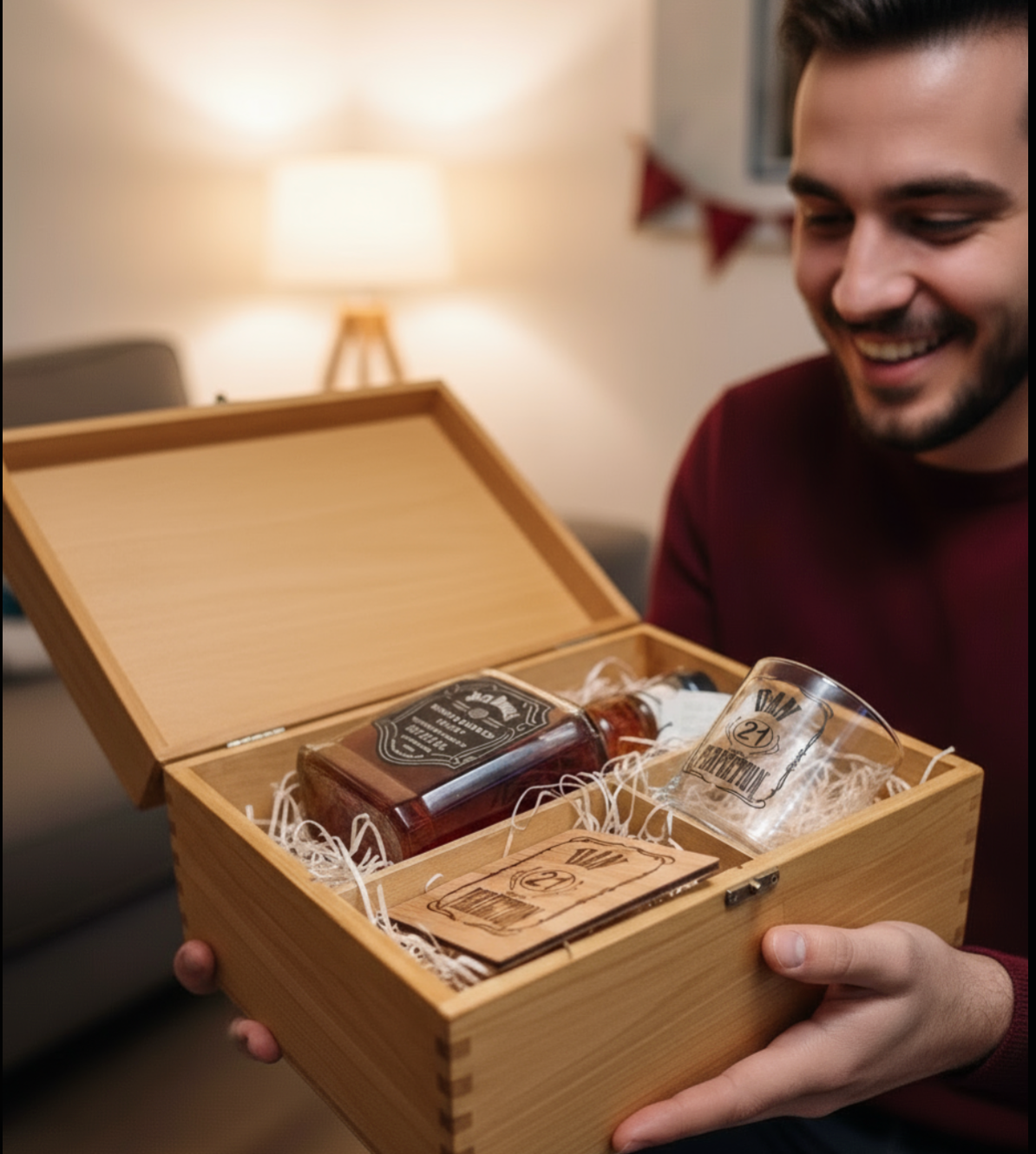 Personalised Whiskey Gift Set 18th 21st 30th 40th 50th 60th Birthday Whiskey Gift Bourbon