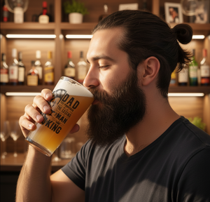 Personalised Beer Glass for Dad- King of Beers: Conical Glass - Dad: The Provider, The Legend, The Man First Glass Designs